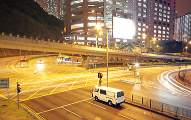 Image showing traffic in modern city at night