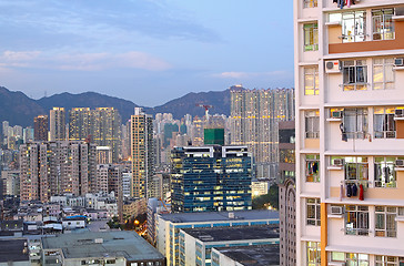 Image showing asia city downtown wide shot, hong kong