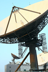 Image showing Satellite Communications Dishes on top of TV Station