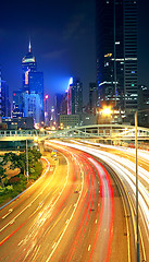 Image showing traffic in downtown in hong kong at night