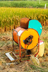 Image showing Vintage rice wood machine 