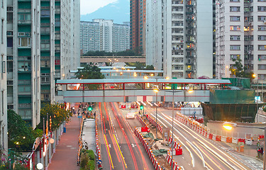 Image showing Road and traffic in downtown area