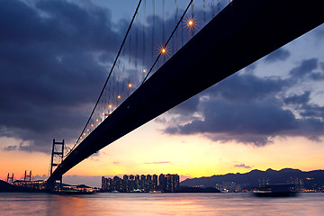 Image showing bridge at sunset moment