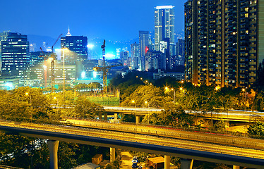 Image showing highway through downtown in Hong Kong 