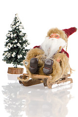 Image showing Miniature of Santa Claus on sleigh