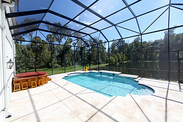 Image showing Swimming Pool with Lake View