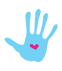 Image showing handprint with heart