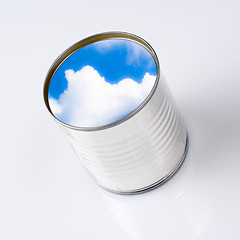 Image showing blue sky into a  can