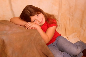 Image showing Portrait of pretty little girl closeup