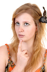 Image showing Thinking teen girl.