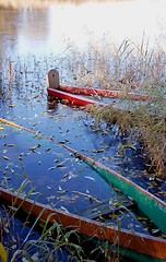 Image showing Frozen boats. 
