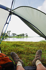 Image showing Man in Tent