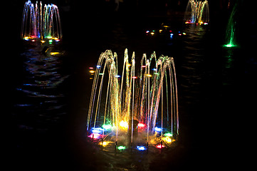 Image showing Colorful Water Fountain