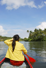 Image showing Woman in Canoe