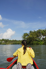 Image showing Woman in Canoe