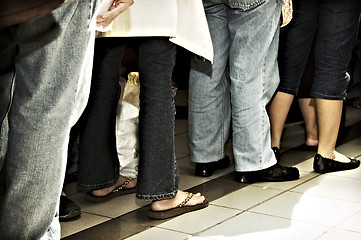 Image showing Standing in Line