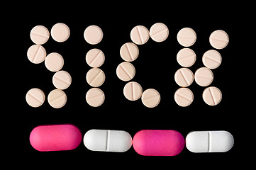 Image showing Sick Word made out of pills