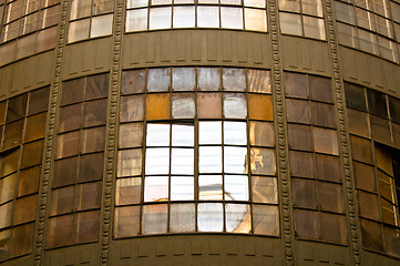 Image showing Old industrial building with reflection and windows