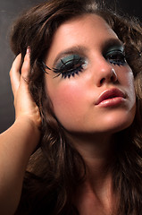 Image showing Seductive woman with extreme makeup