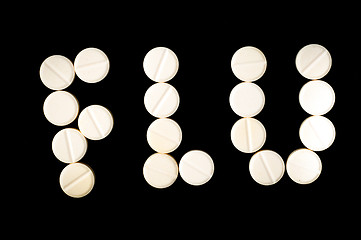 Image showing Flu word made out of medical pills