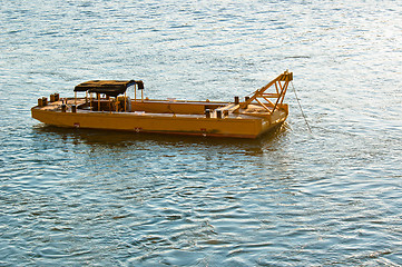 Image showing Old Boat on beautiful blue water