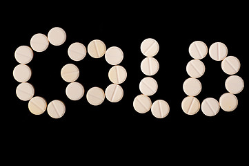 Image showing Cold word made out of medical Pills