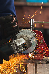 Image showing Circular saw in action