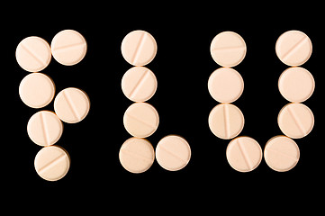 Image showing Flu word made out of medical pills