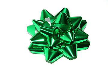 Image showing Green bow ribbon