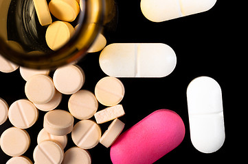 Image showing Pills on black background