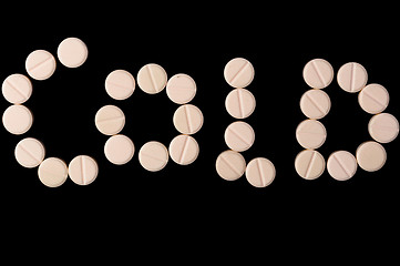 Image showing Cold word made out of medical Pills