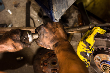 Image showing Hand of a worker in a hard job