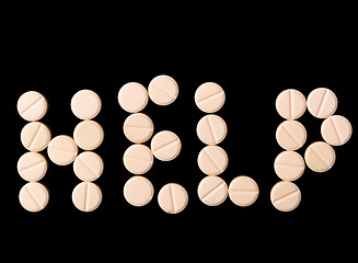 Image showing Help sign made out of pills