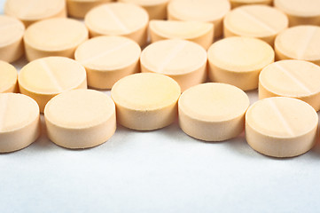 Image showing Texture of medical pills on white background