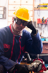 Image showing Industrial worker and his tools