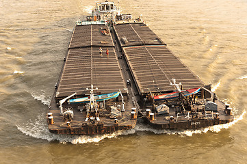 Image showing A large oil tanker on the sea