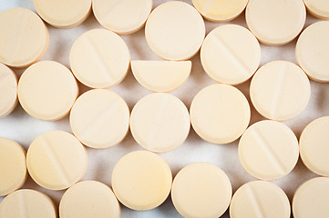 Image showing Texture of medical pills on white background