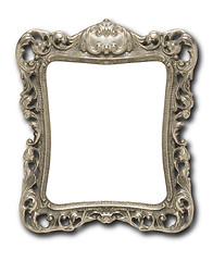 Image showing Ornate pewter picture frame against white with drop shadow