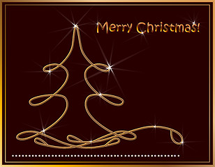 Image showing Christmas background with golden fir 