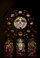 Image showing Stained glass in the Cathedral of St Vincent de Paul in Tunis