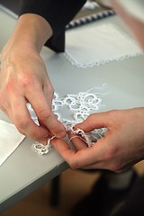 Image showing Process of lace-making