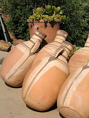 Image showing Clay vases (amphors)