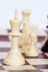 Image showing white king on a chess board