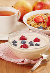 Image showing yogurt with fresh berries