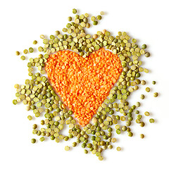 Image showing peas heart