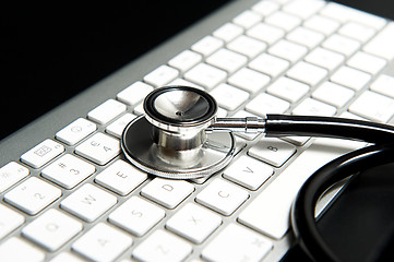 Image showing Stethoscope on keyboard