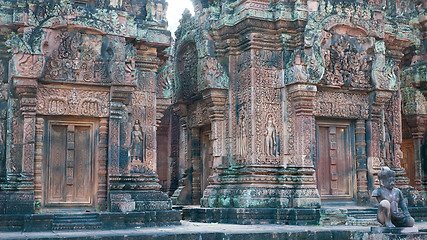Image showing Buildings at the Banteay Srei Temple in Cambodia