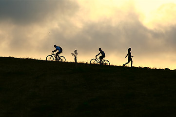 Image showing Mountain bikers