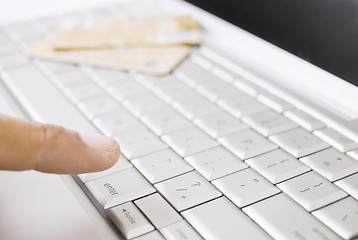 Image showing Computer Keyboard and finger