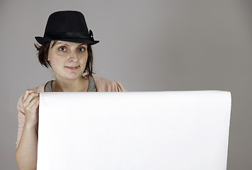 Image showing Holding a banner